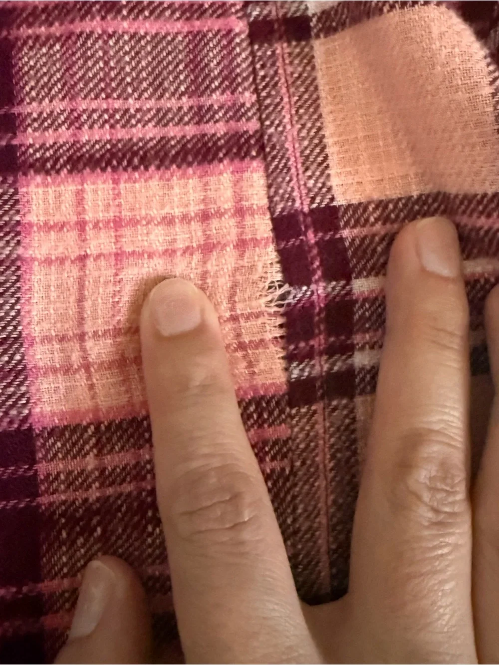 Justice Pink and Burgundy Plaid Hooded Button-Down Shirt